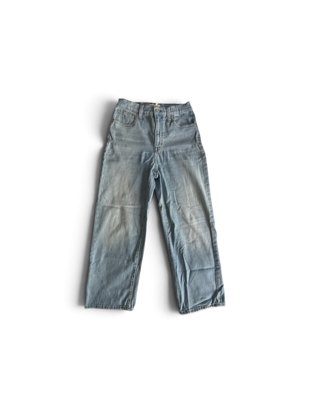 MADEWELL Slim Wide Leg Crop Jeans Size 26 Light Wash High Rise Denim Stretch